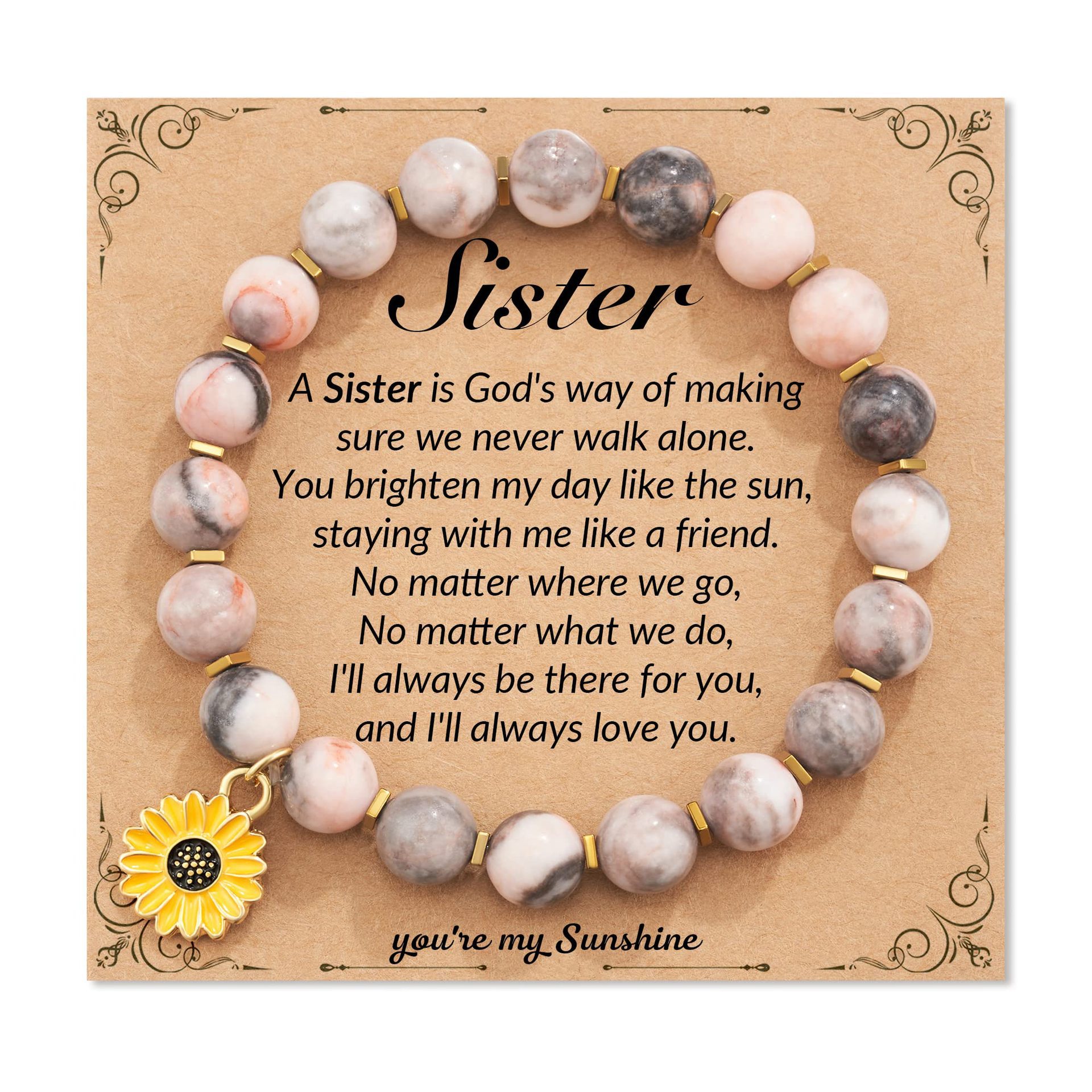 12:Pink Zebra Sunflower Pendant Sister Card