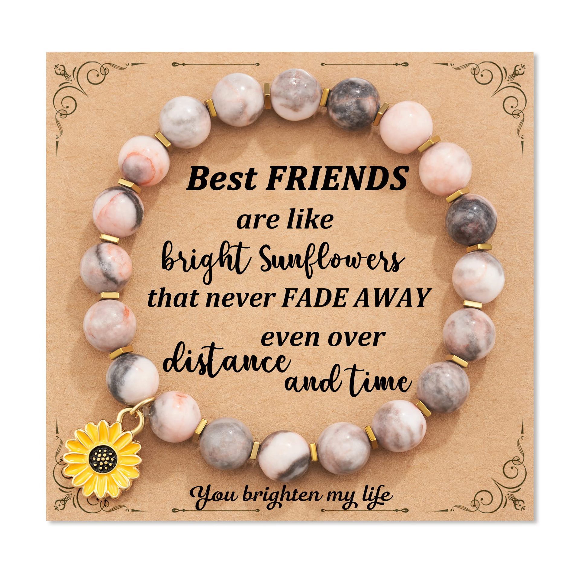 13:Pink Zebra Sunflower Pendant Best FRIENDS