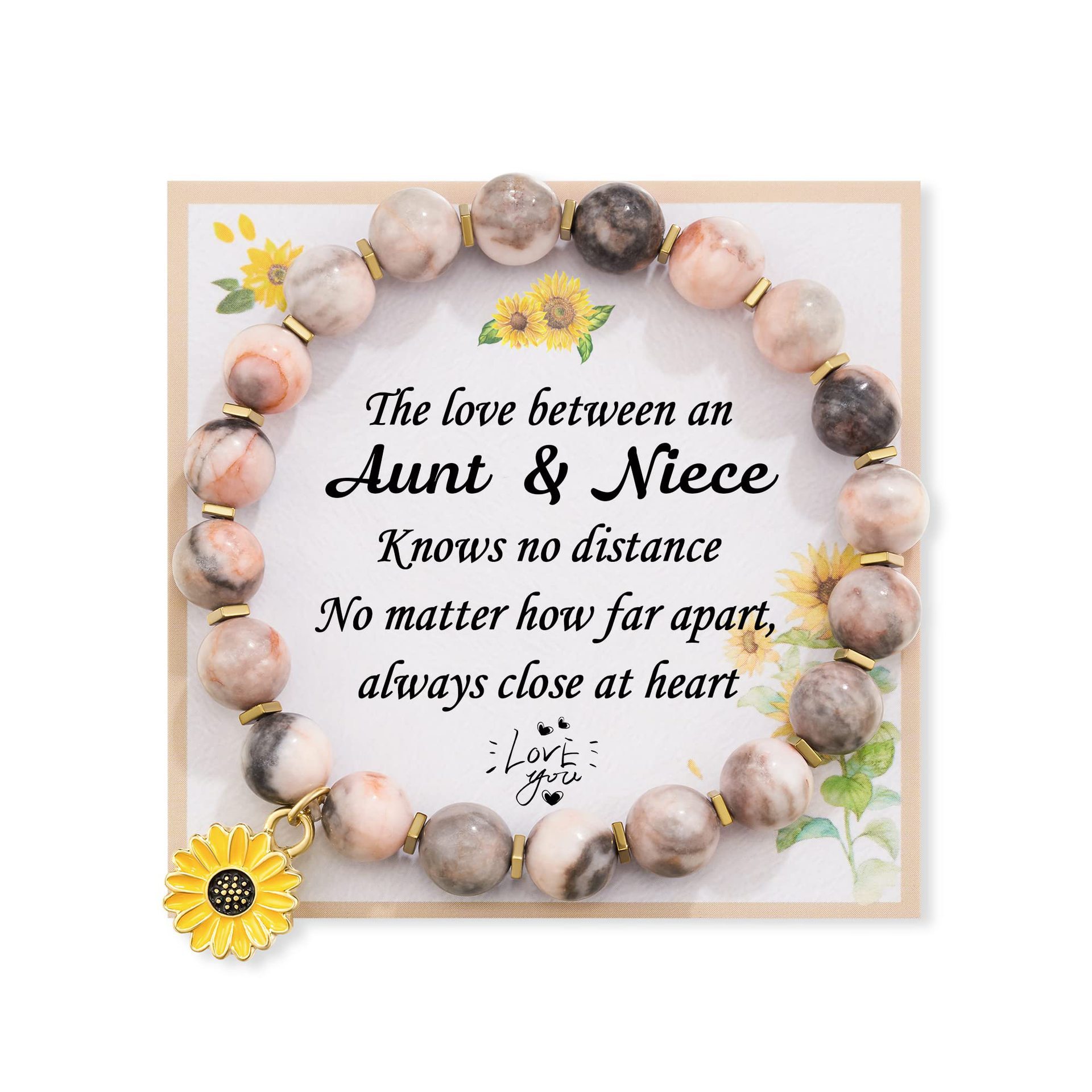 17:Pink Zebra Sunflower Pendant Ant and Niece Card