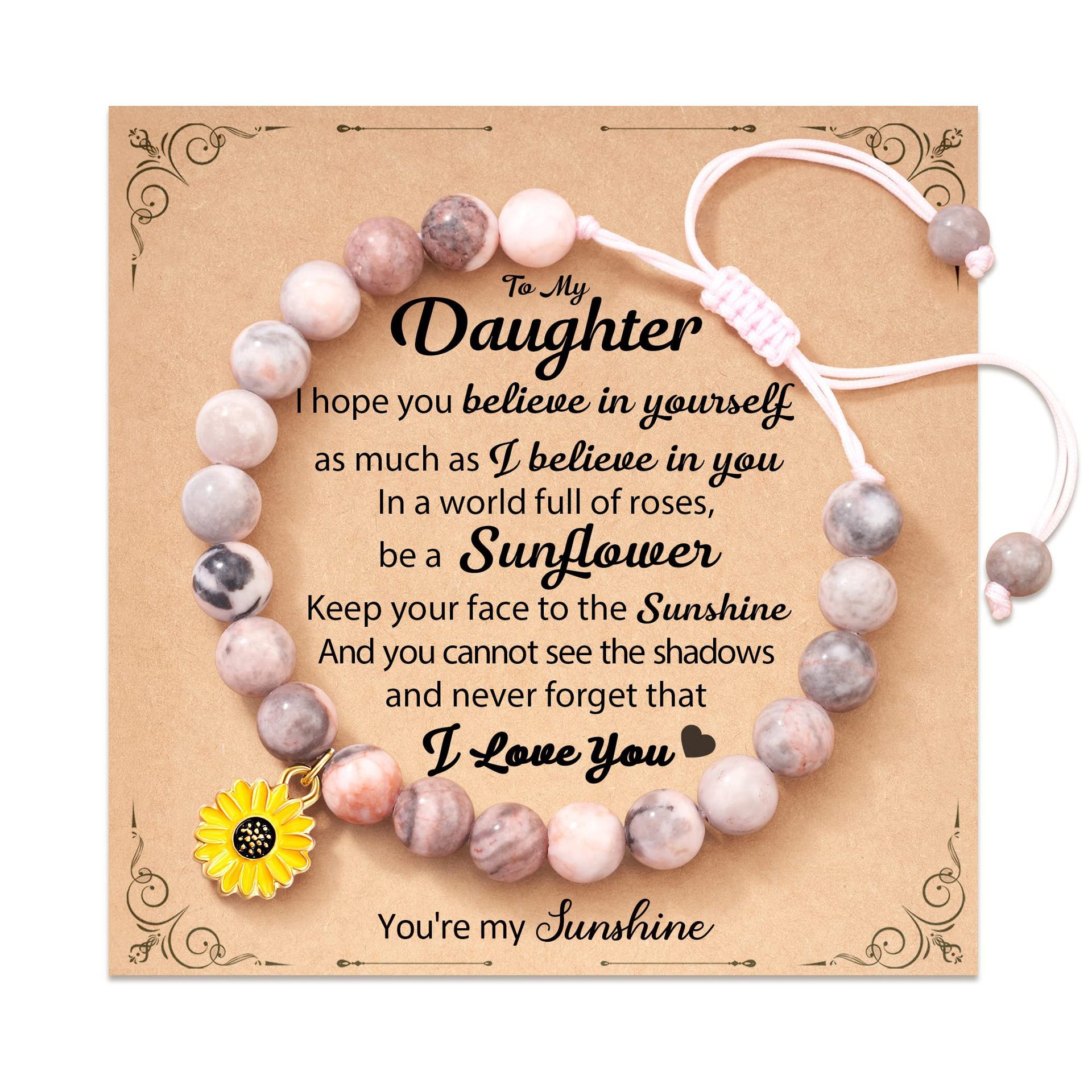 19:Pink Zebra Woven Sunflower Pendant Daughter Card