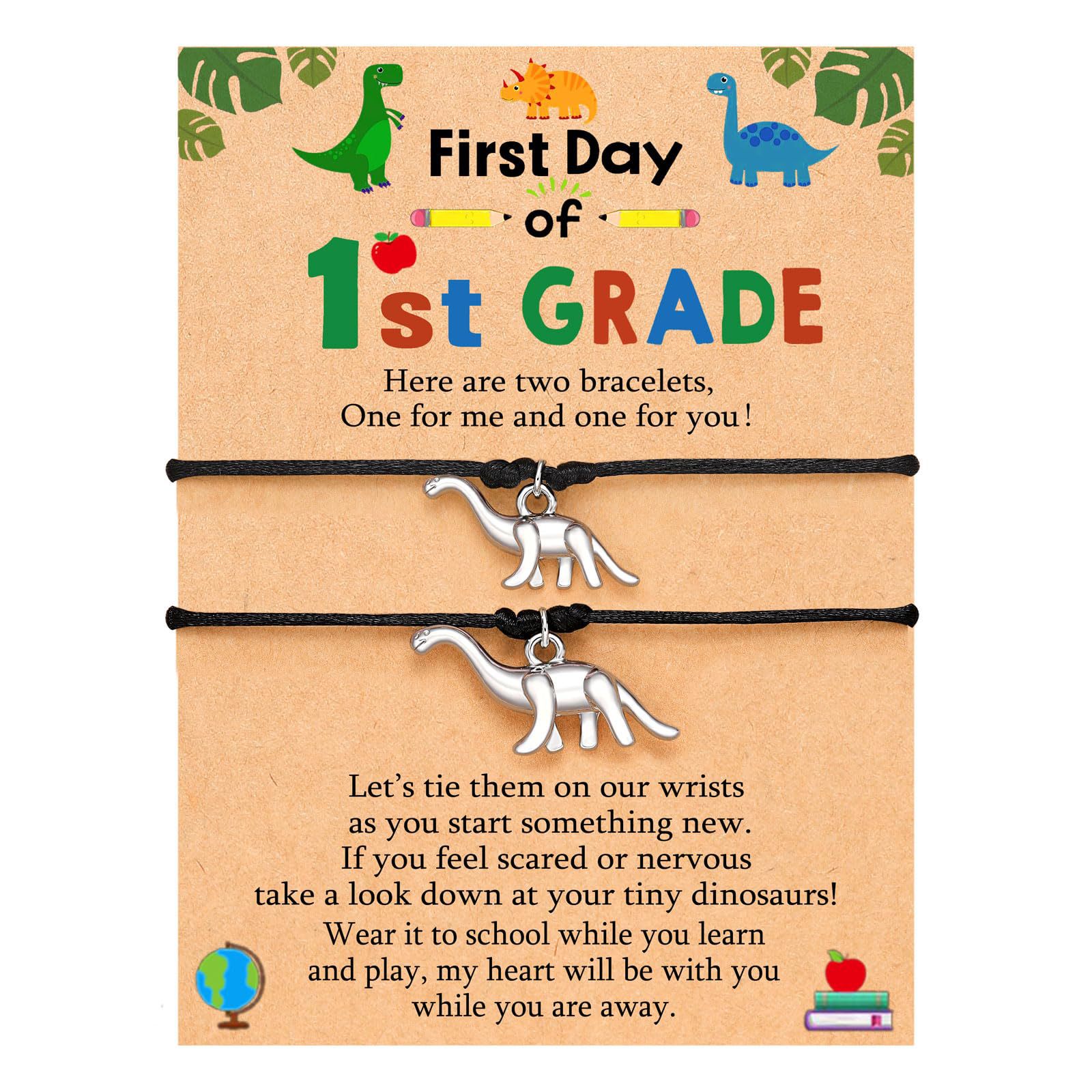 3:Dinosaur double black rope bracelet   1st grade card
