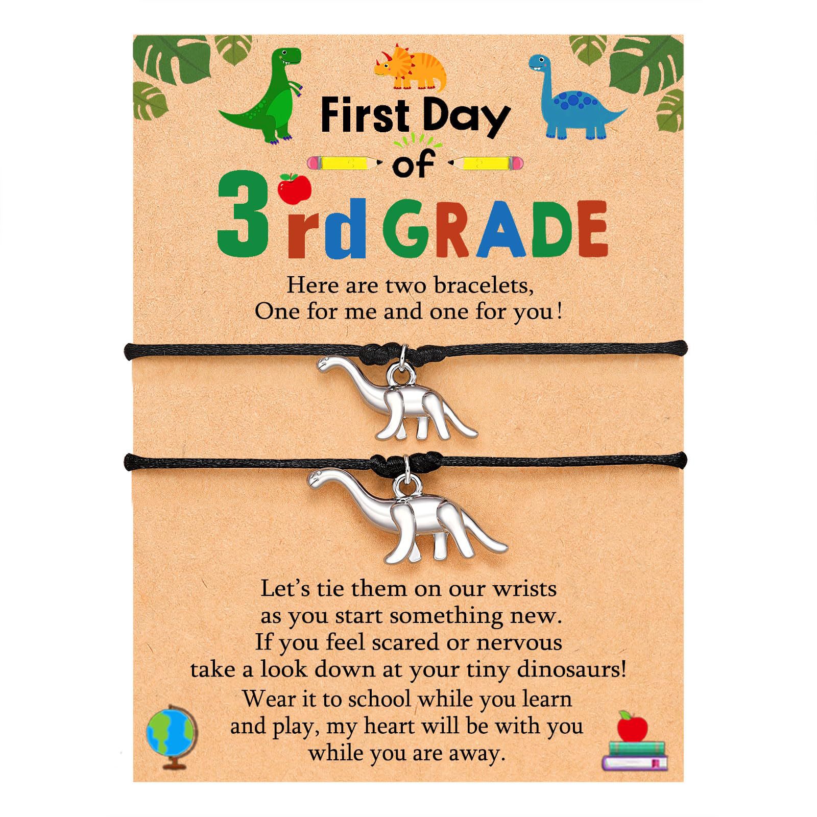 5:Dinosaur double black rope bracelet   3rd grade card