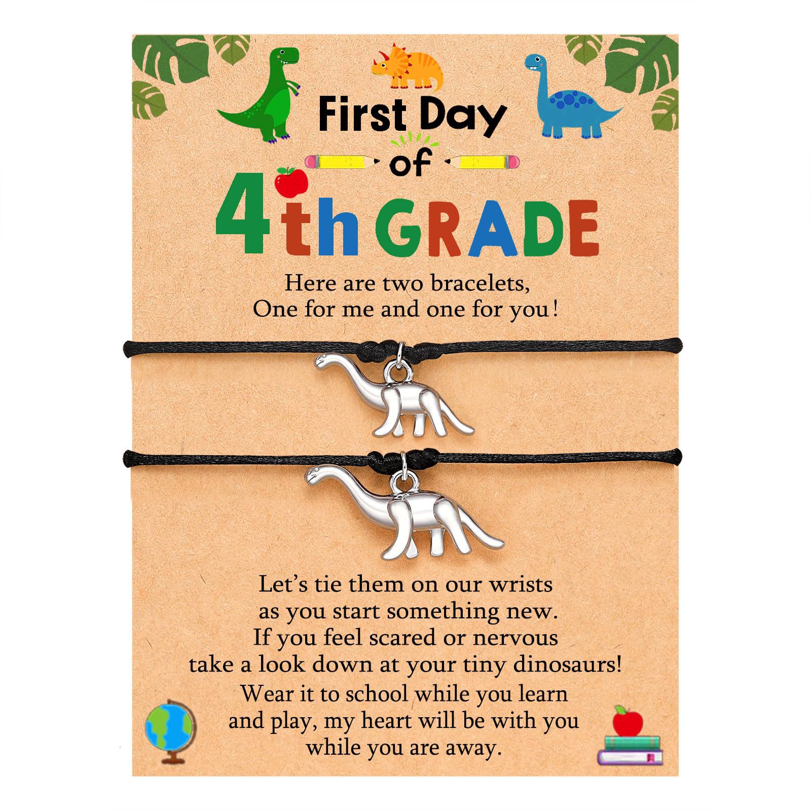 6:Dinosaur double black rope bracelet  4th grade card