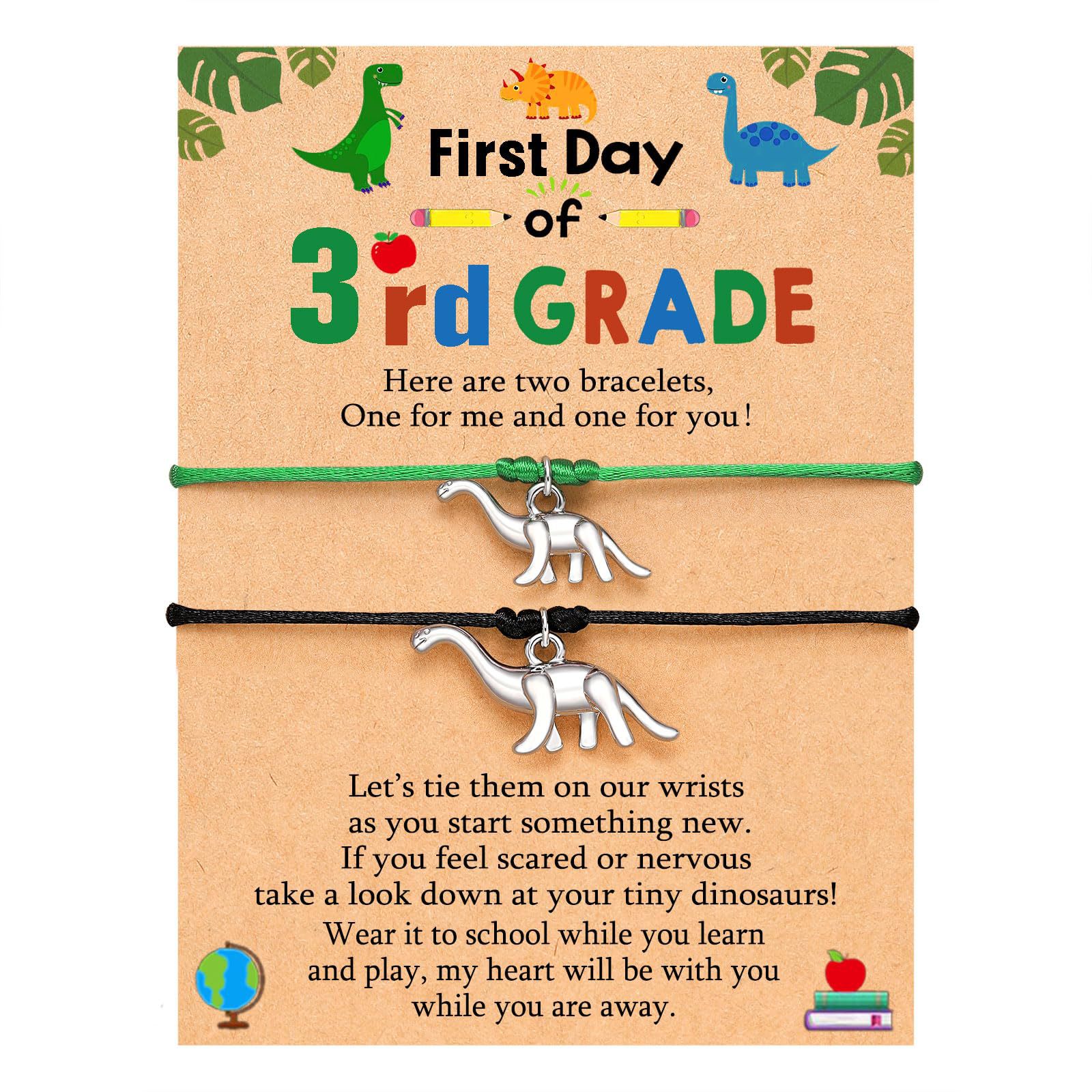 9:Dinosaur black and green rope bracelet   3rd grade card