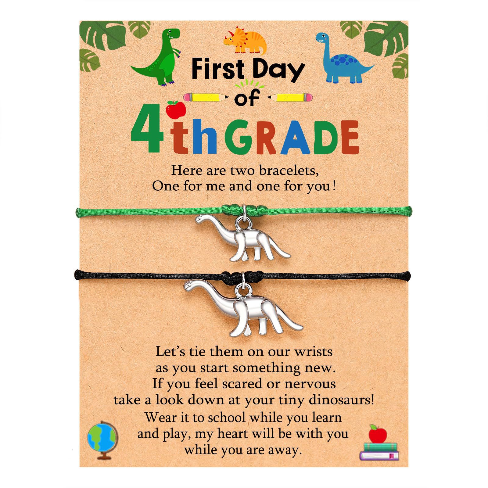 10:Dinosaur black and green rope bracelet  4th grade card