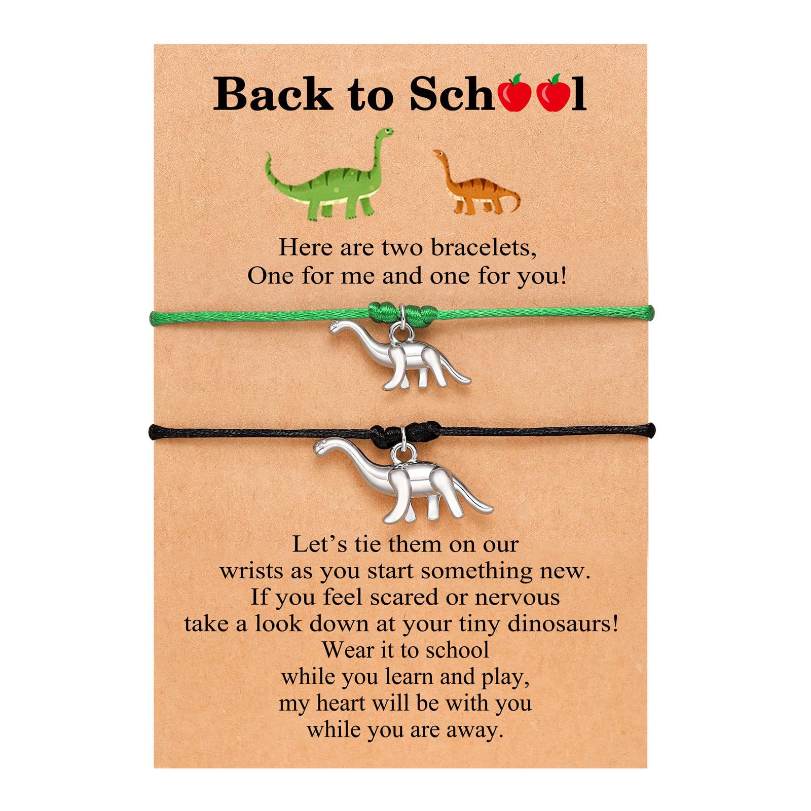 11:Dinosaur black and green rope bracelet   back to school card