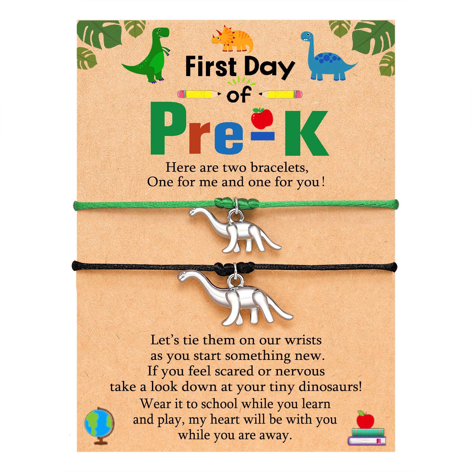 13:Dinosaur black and green rope bracelet   Pre-k card