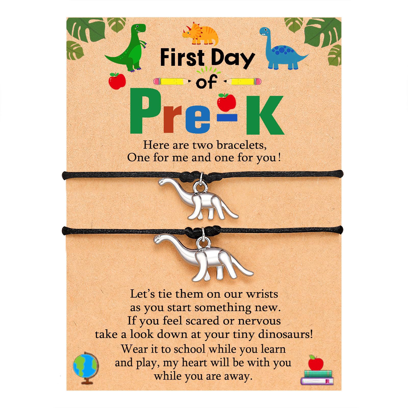 14:Dinosaur double black rope bracelet   Pre-k card