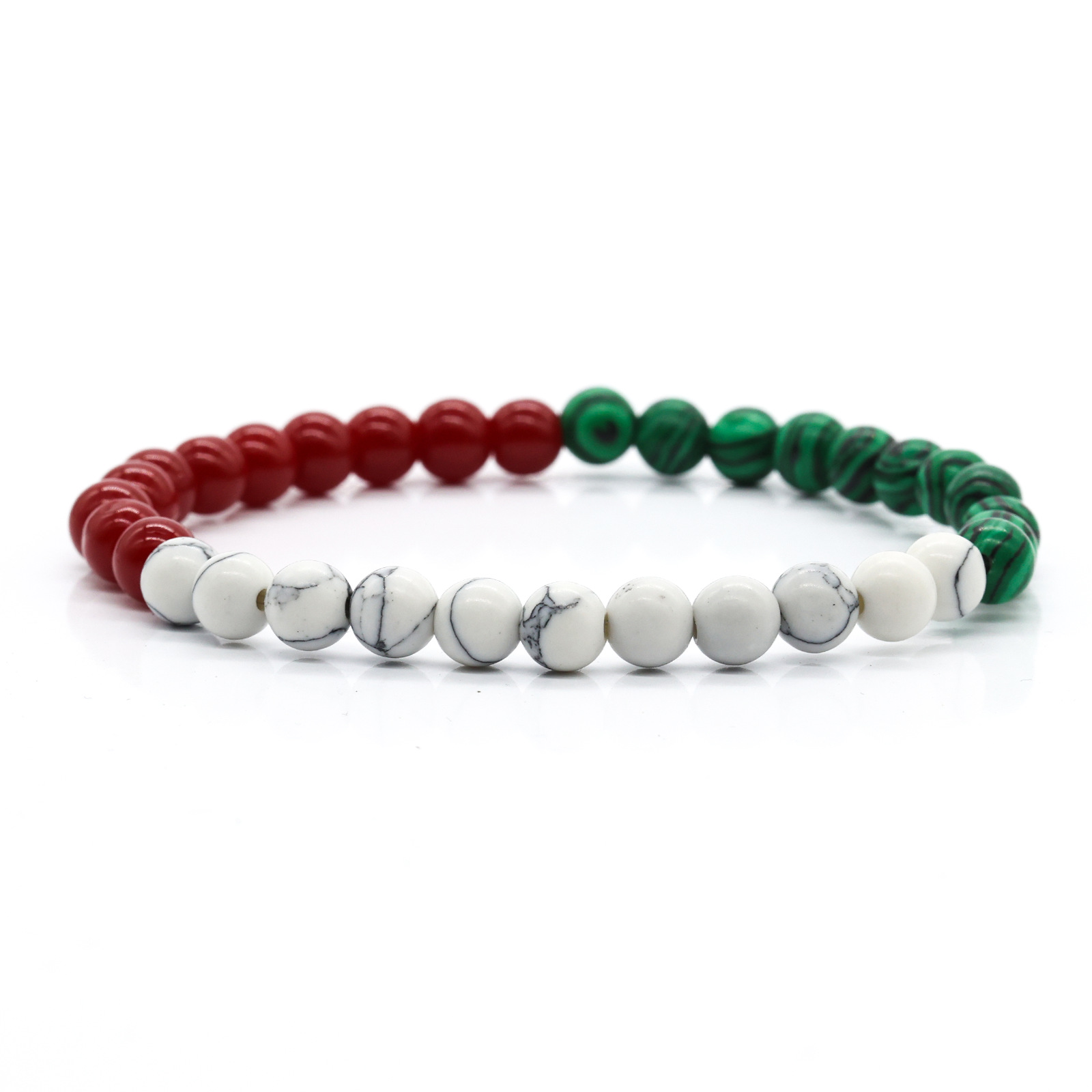 13/white turquoise, malachite, red chalcedony