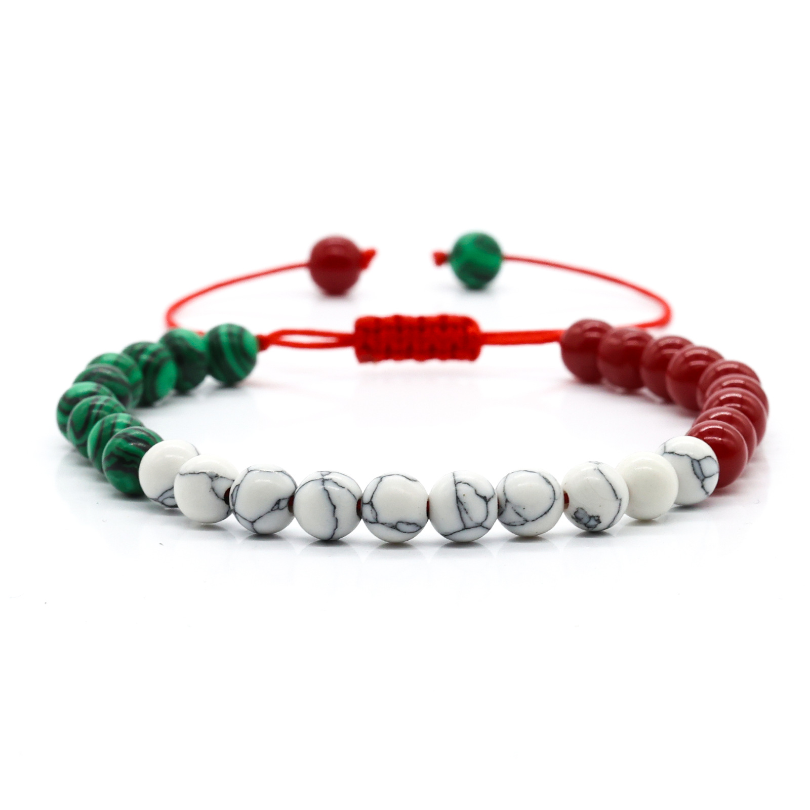 14:White turquoise   malachite   carnelian   braid