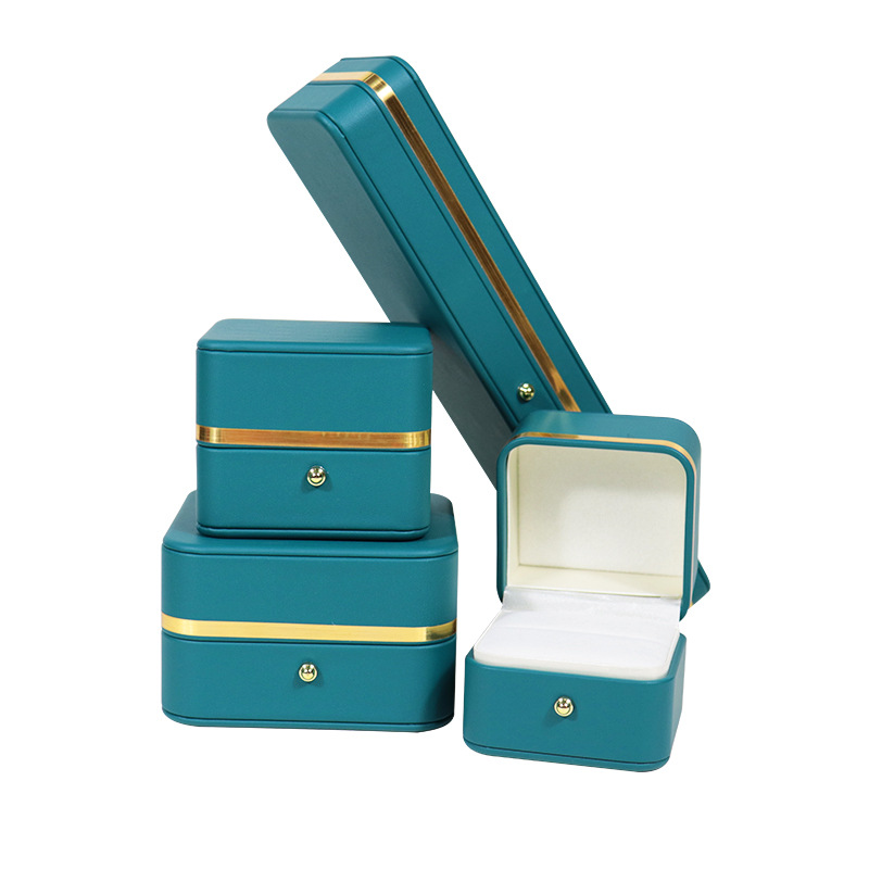 Peacock Blue ring box 6.4×6.4×6cm