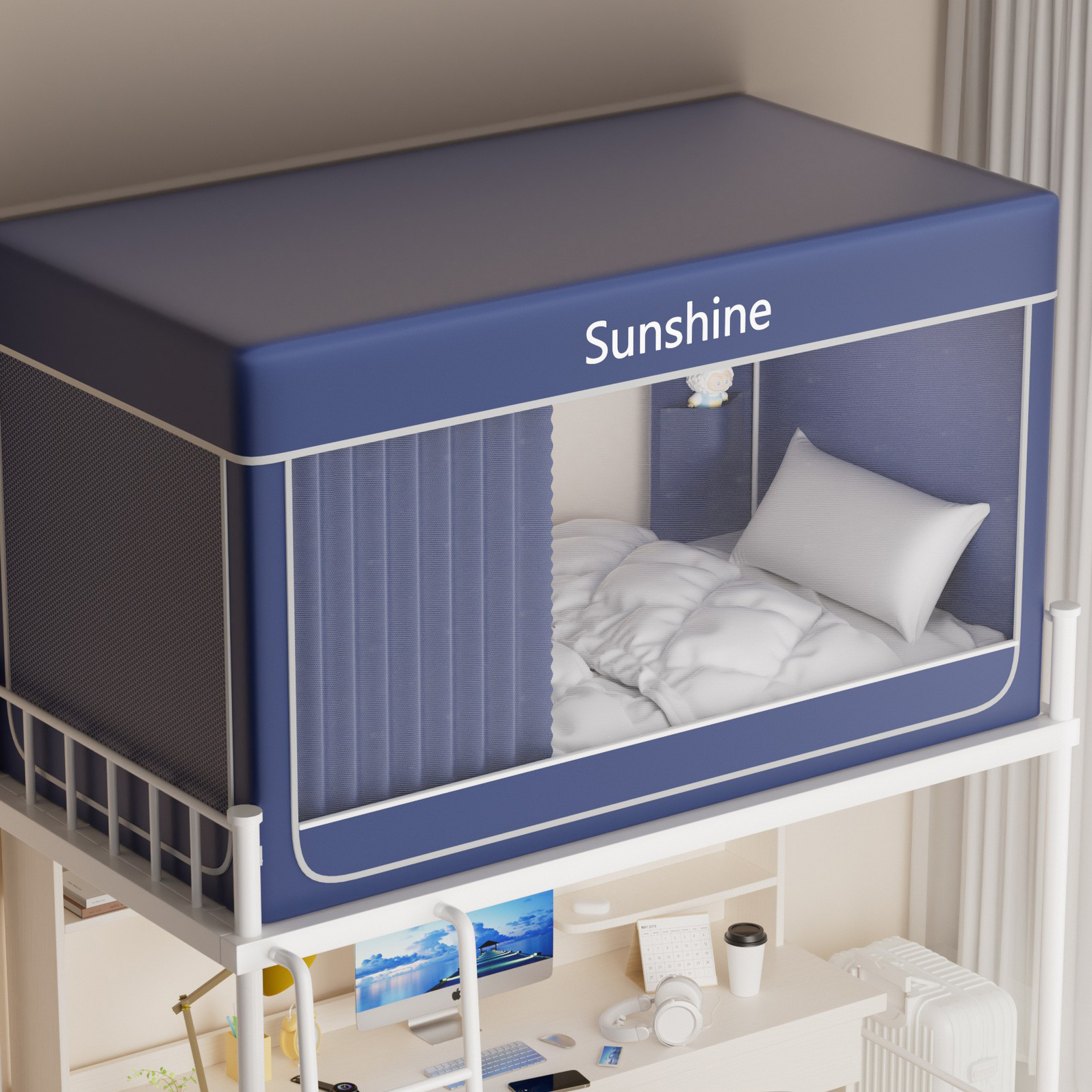 [Navy blue] 5-side sunshade