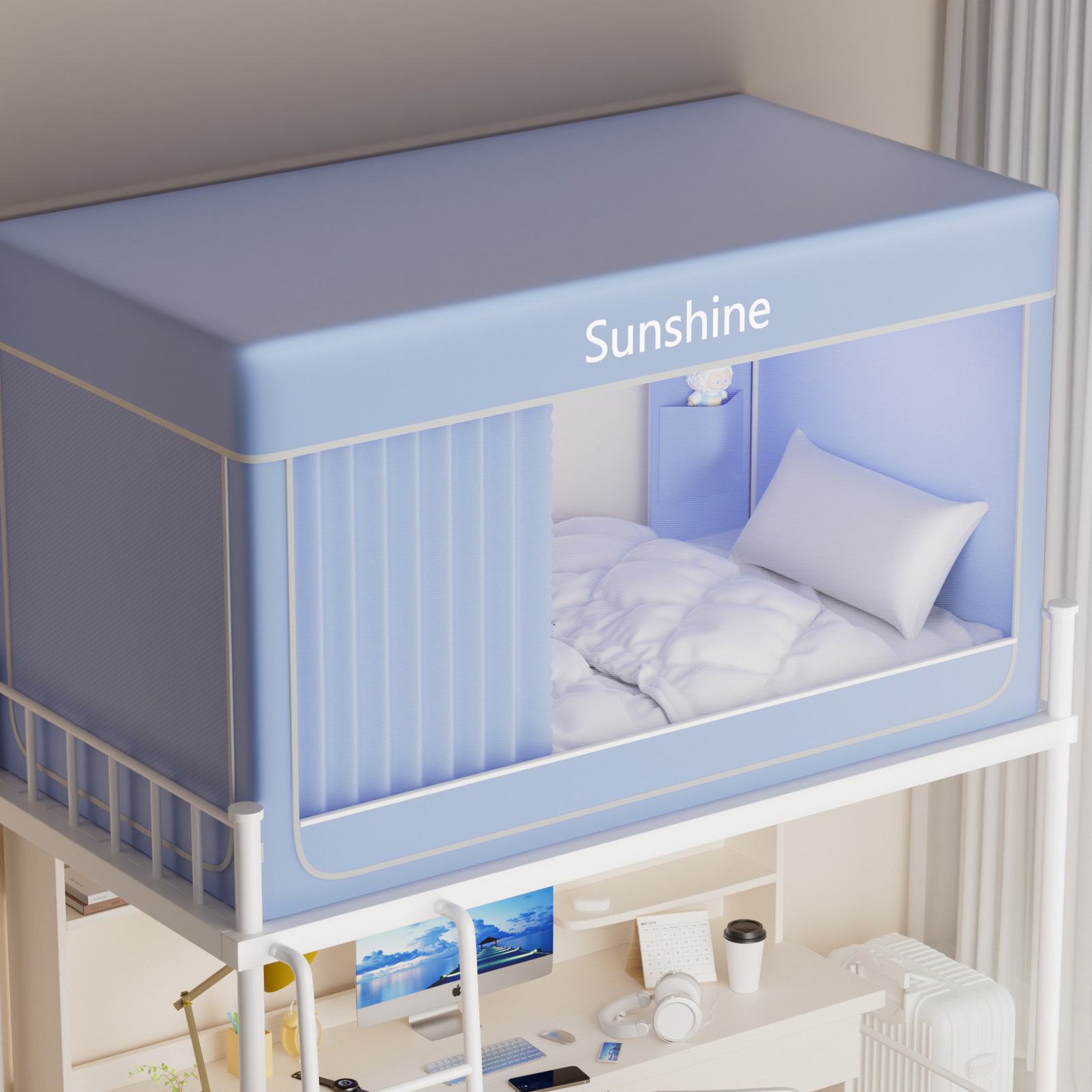 [Sky blue] 4-side sunshade