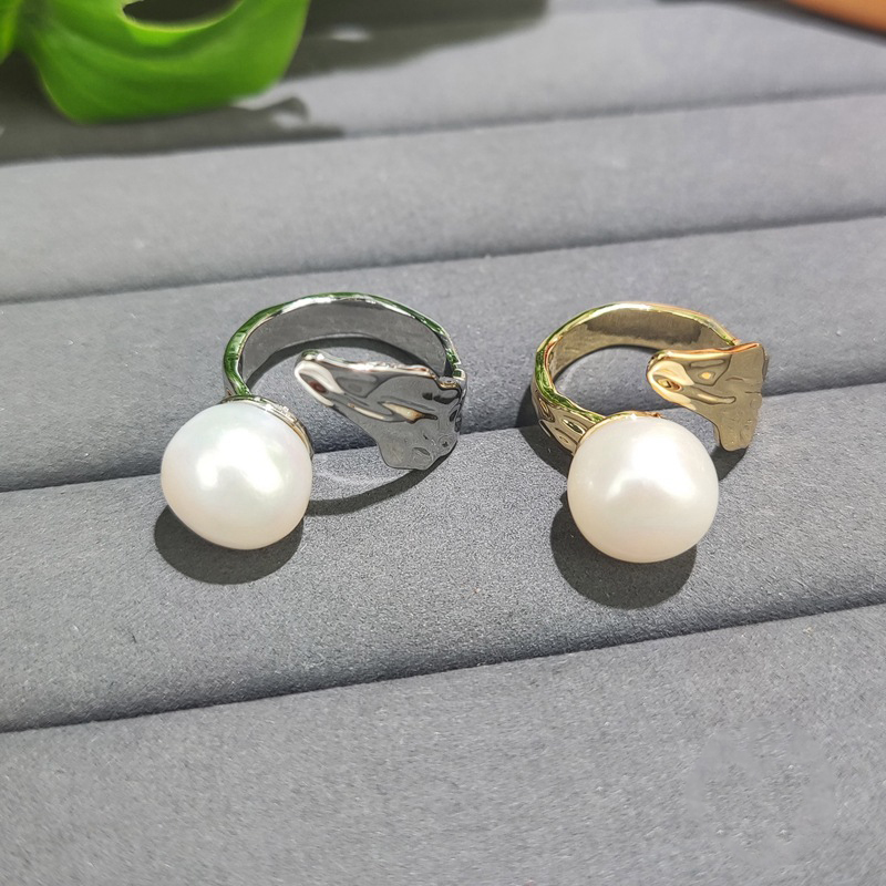 1:Copper leaf 12mm pearl ring