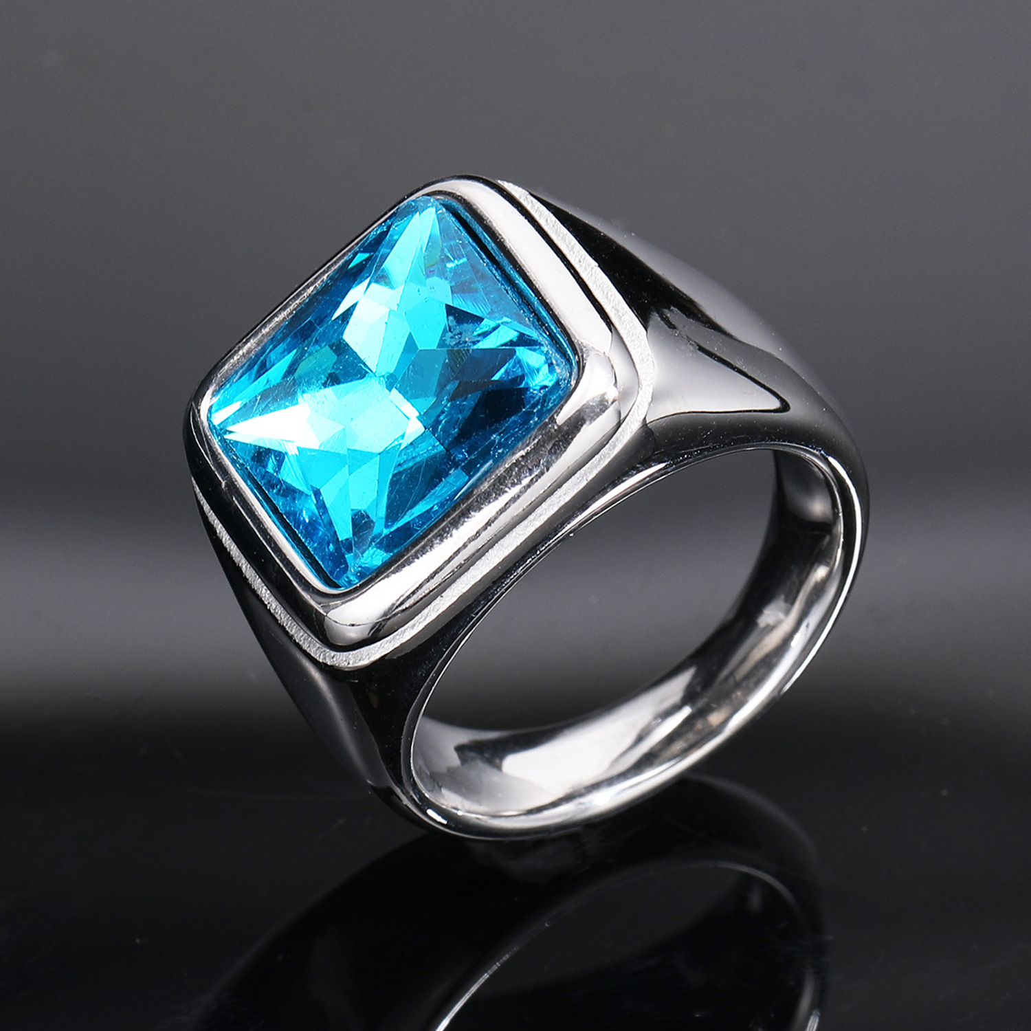 Steel Water Lake Sapphire US Size #6