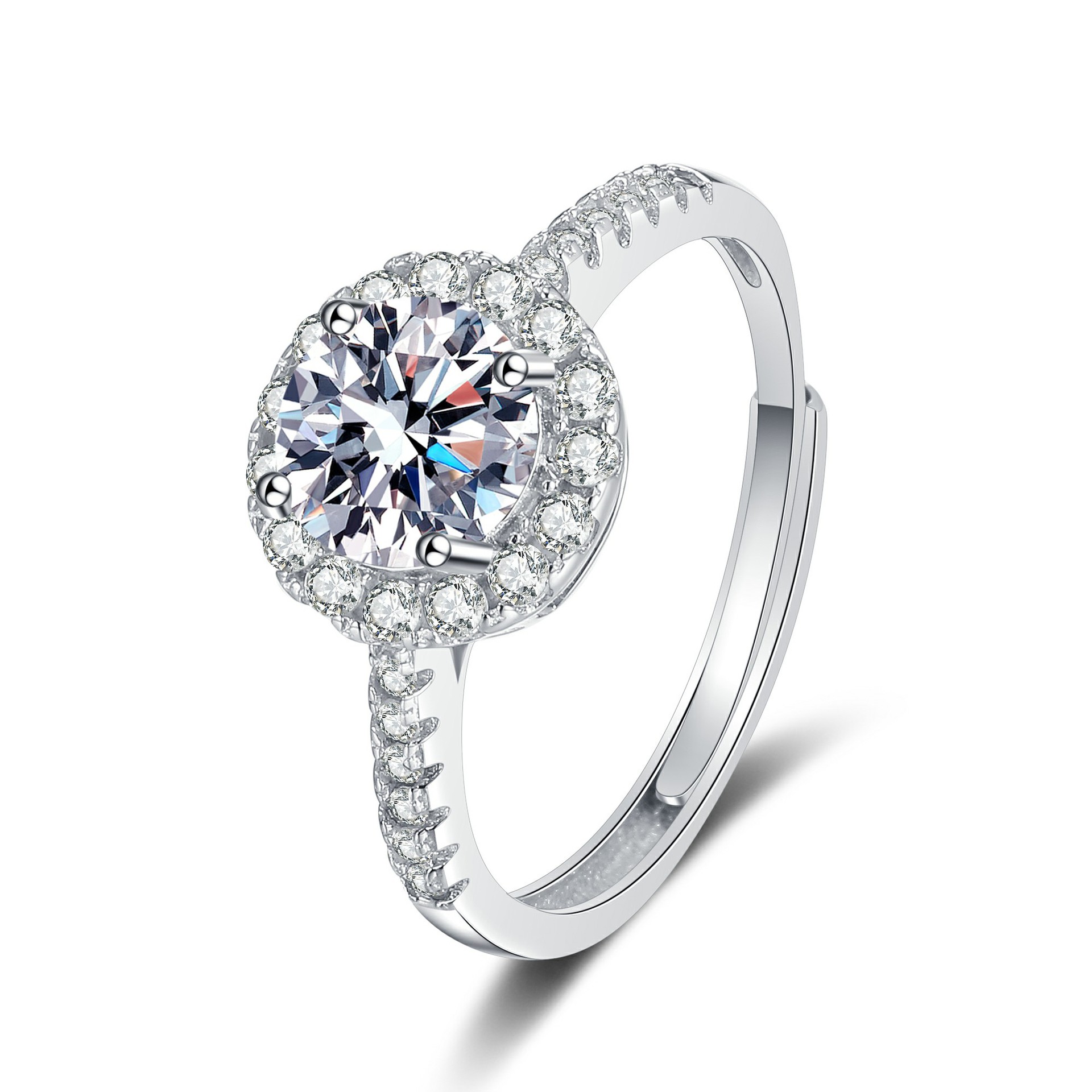 1:Round ring (white diamond)