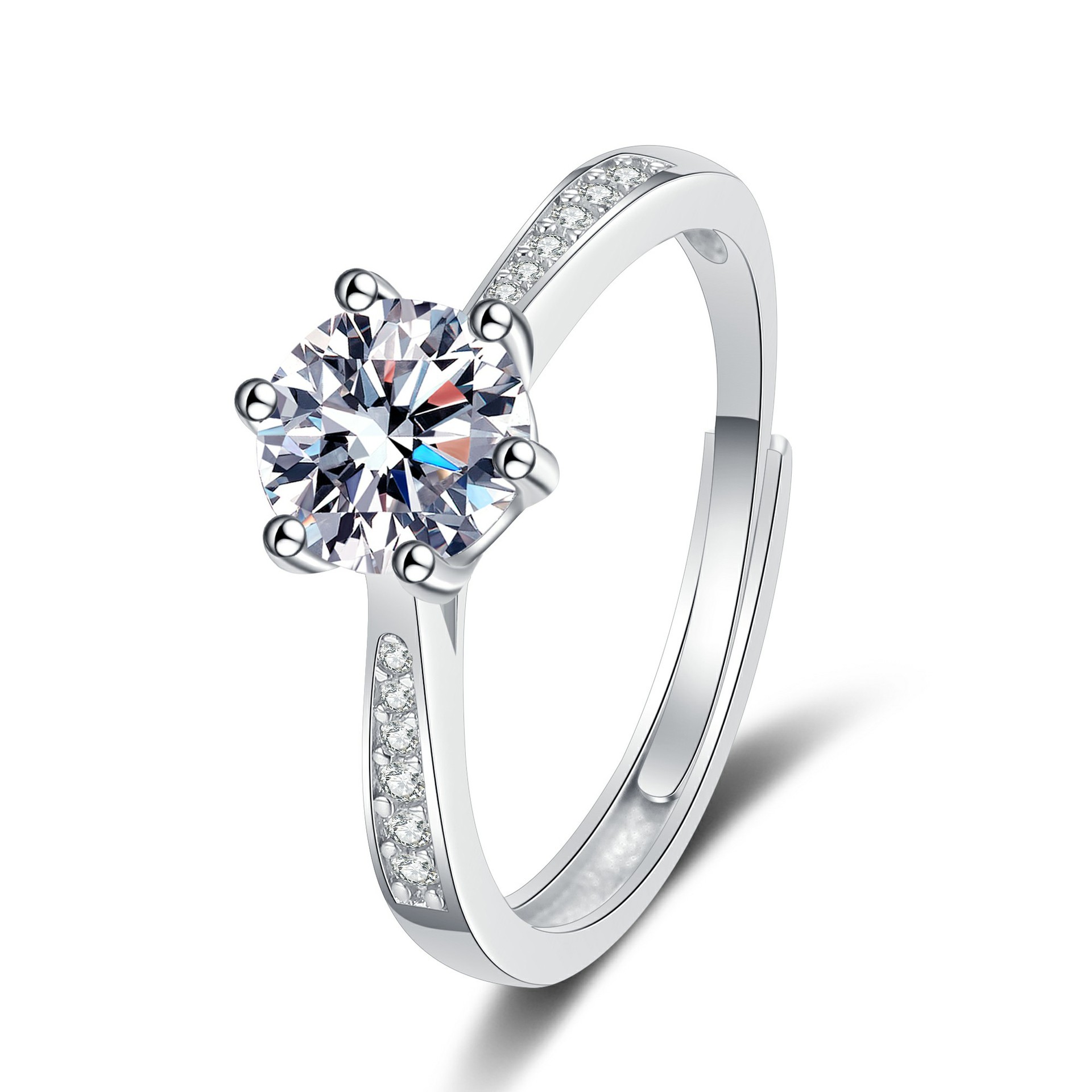 4:Single Row Ring (White Diamond)