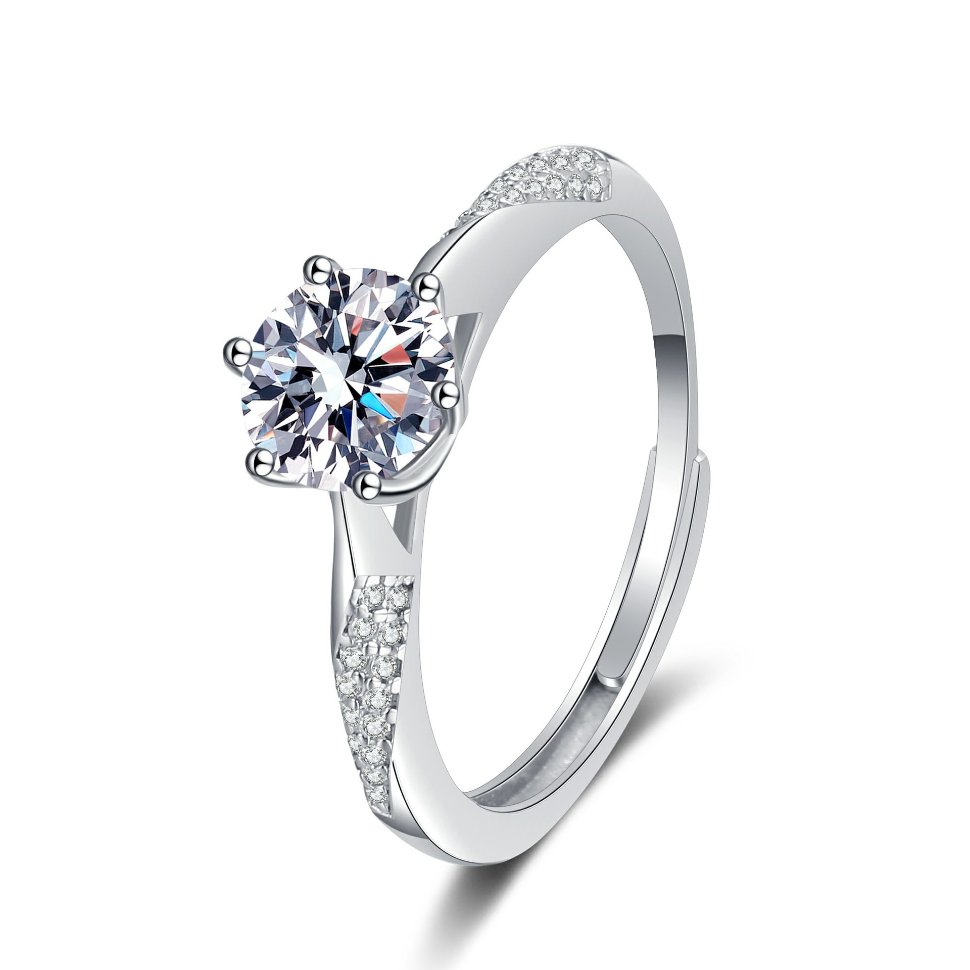 17:Double row psychic ring (white diamond)