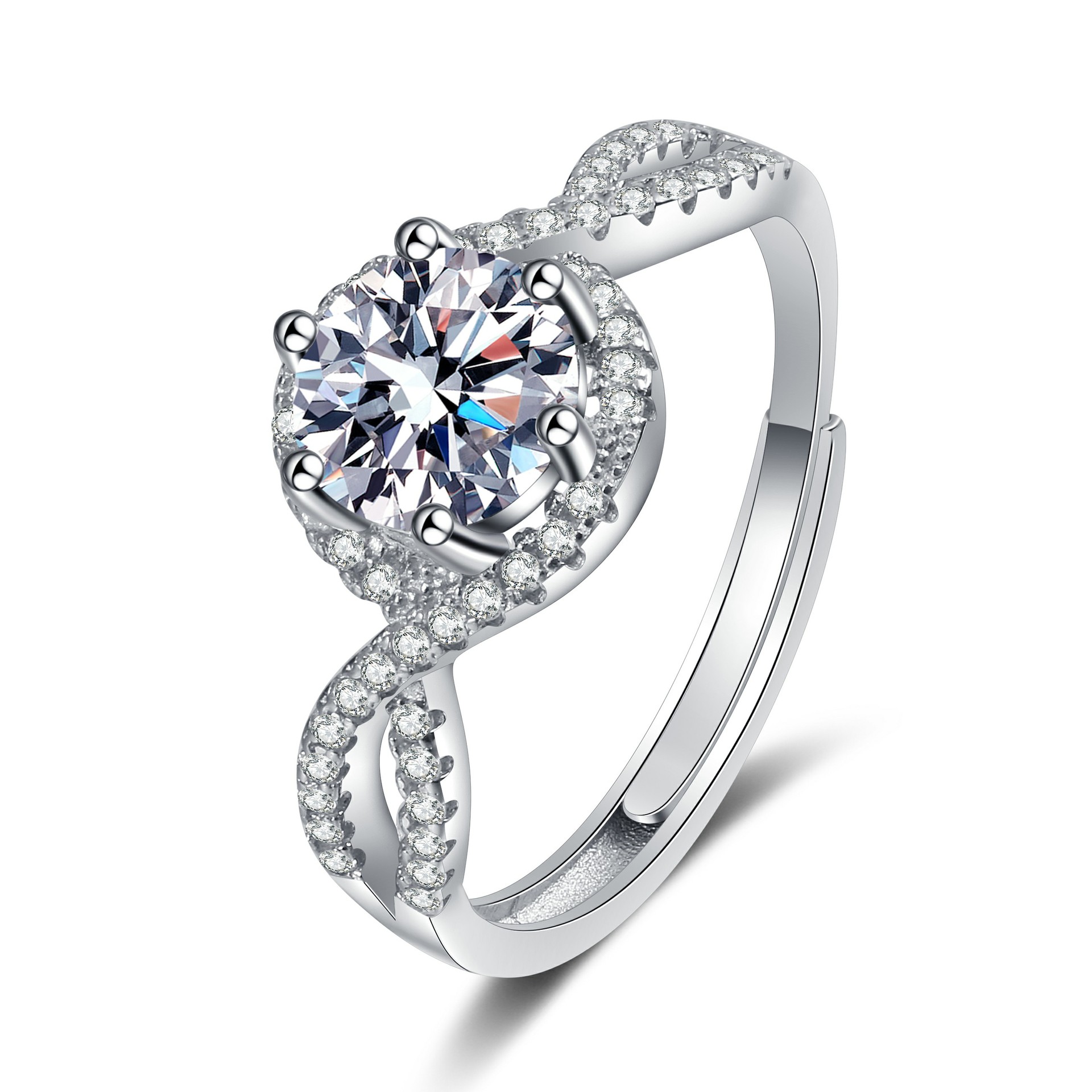 27:8 word round ring (white diamond)