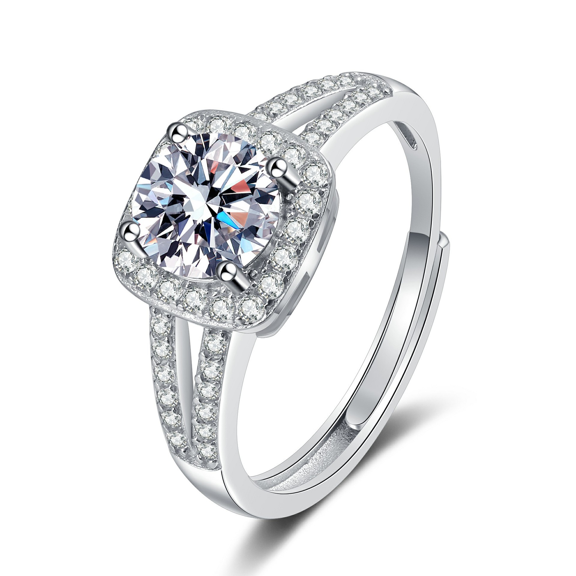 29:Double row square ring (white diamond)