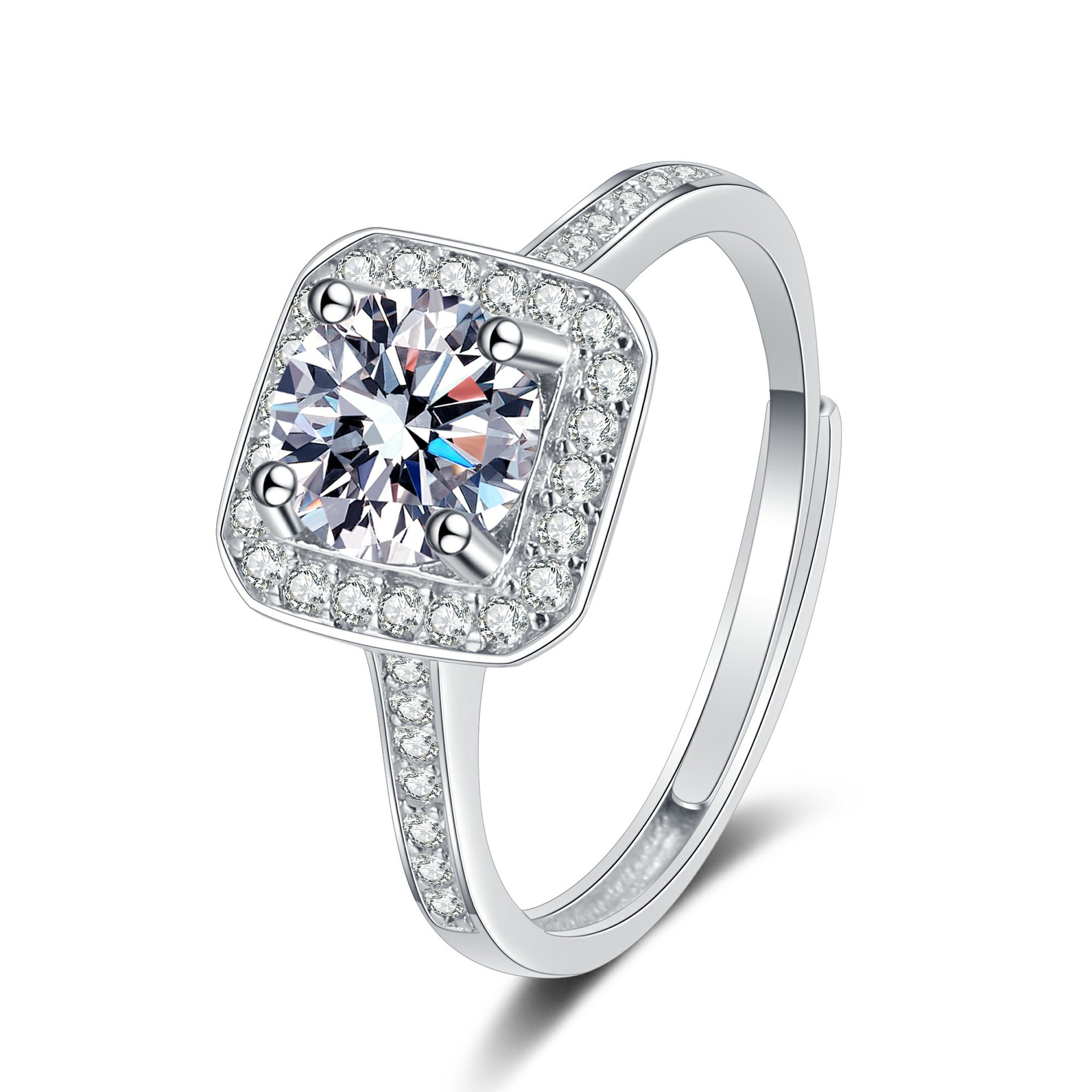 33:Grand Square Ring (White Diamond)