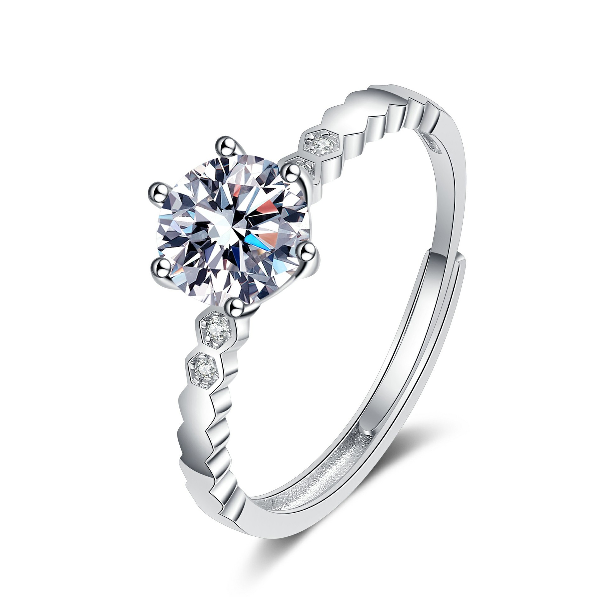 39:4 stone beehive ring (white diamond)