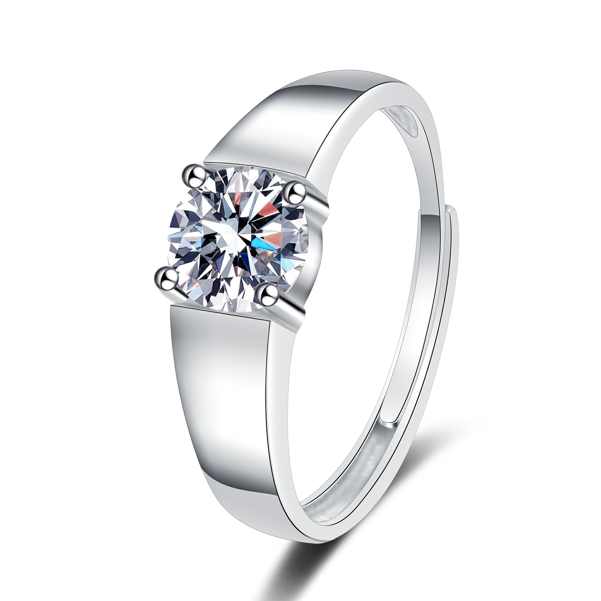 40:Four-claw male ring (white diamond)