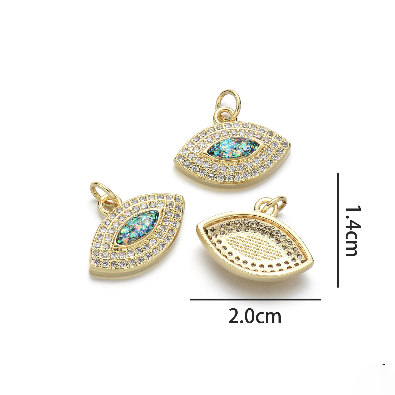 1:Leaf pendant (Emerald dark green Opal)