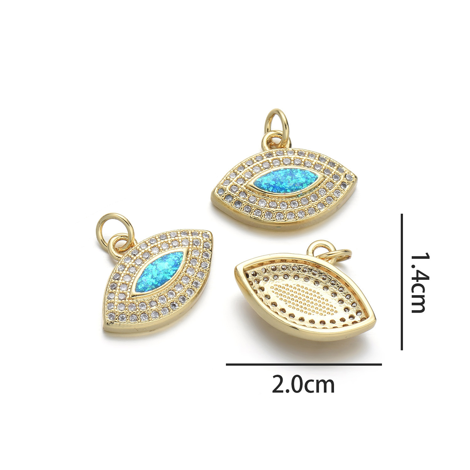 2:Leaf pendant (peacock blue opal)