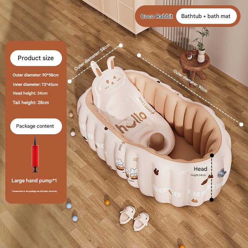Little rabbit bathtub   hand pump   bath mat