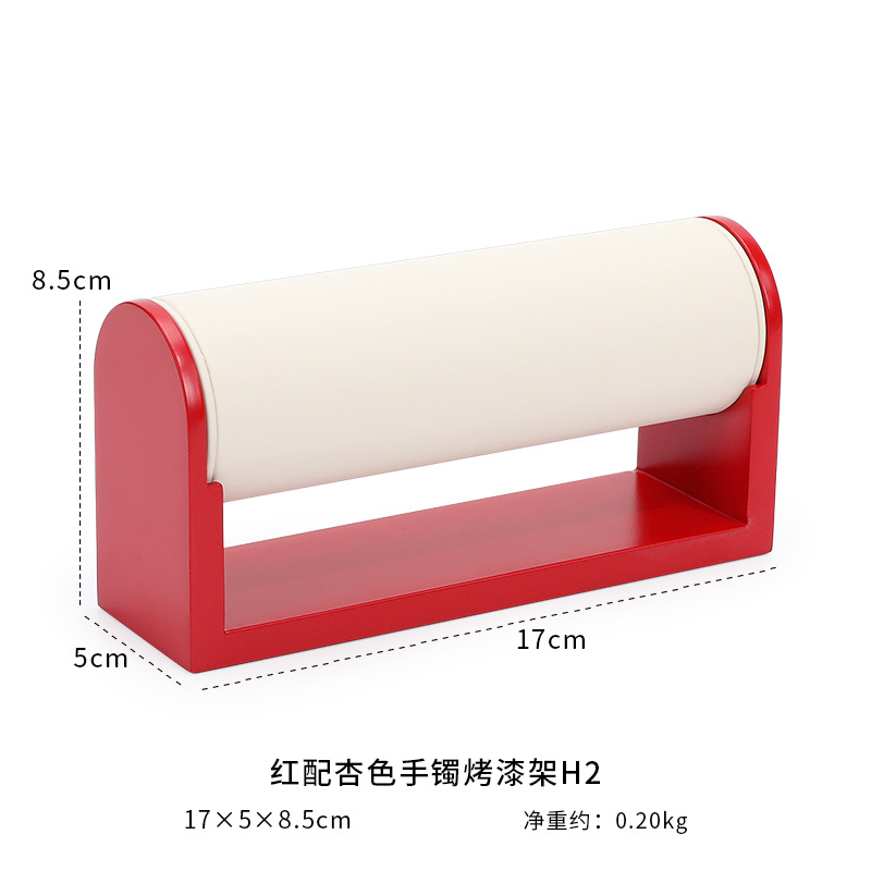 Red background   beige white surface large bracele