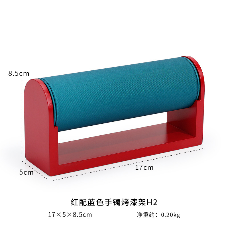 Red background   blue surface large bracelet rack