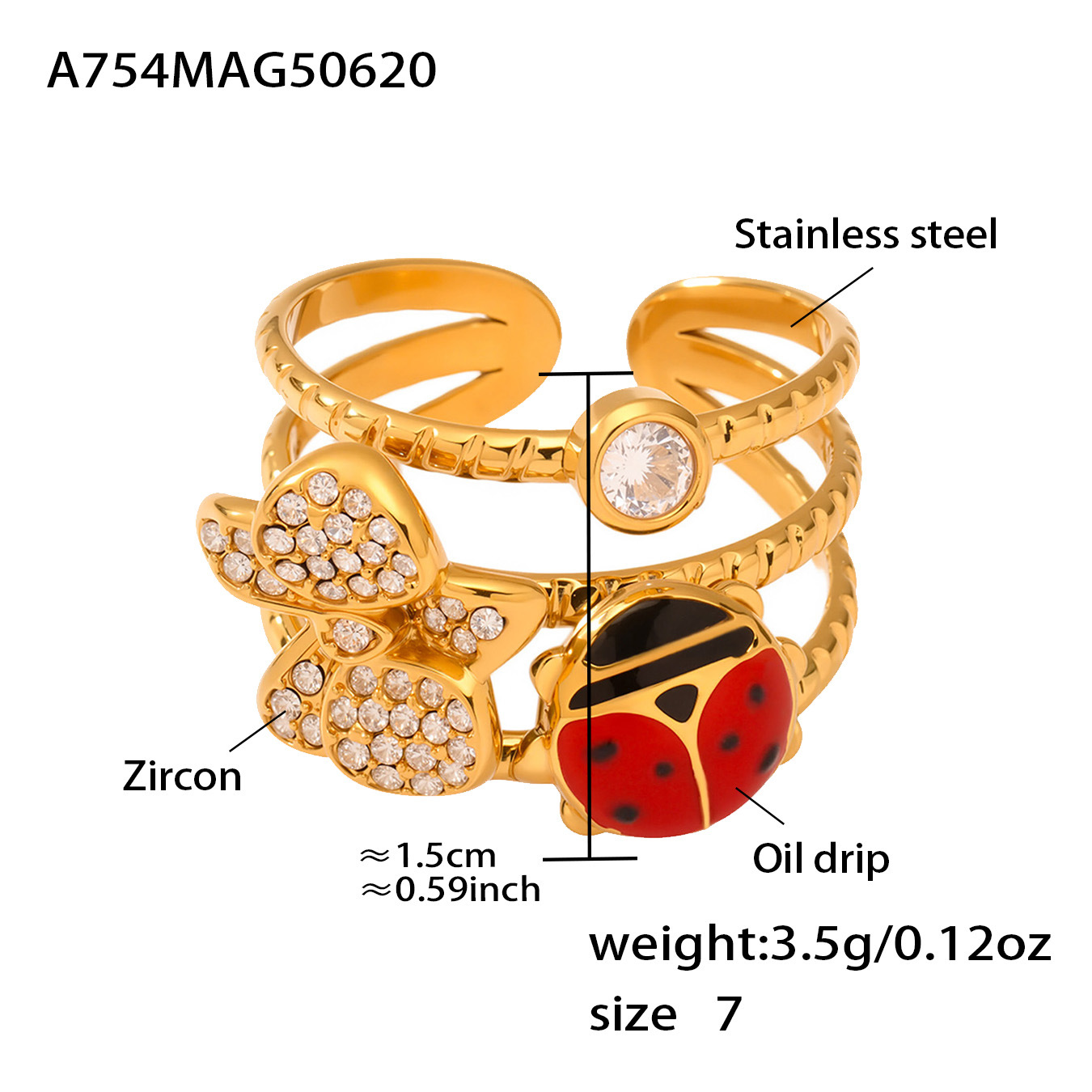 1:A754-gold insect ring