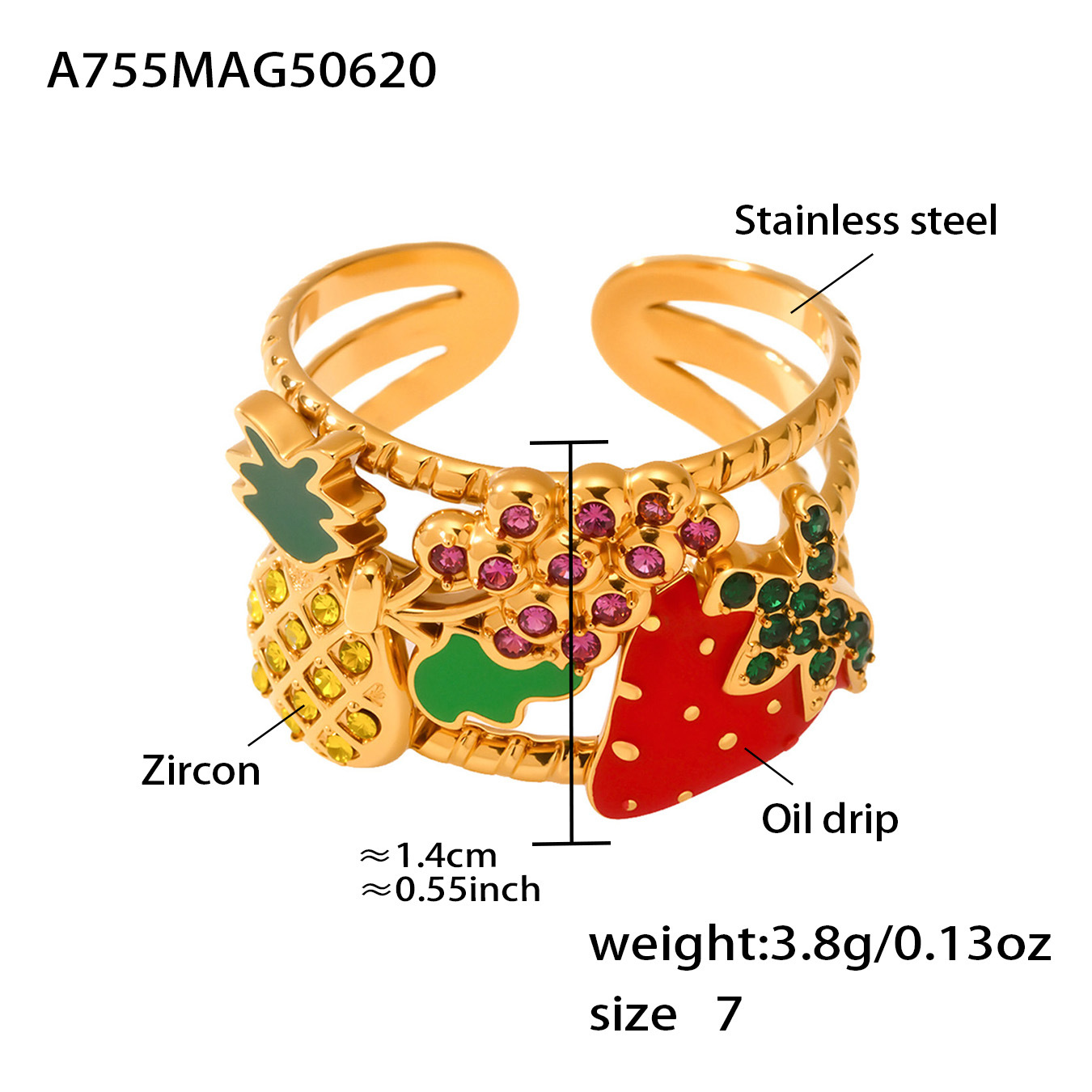 3:A755-gold strawberry ring 1