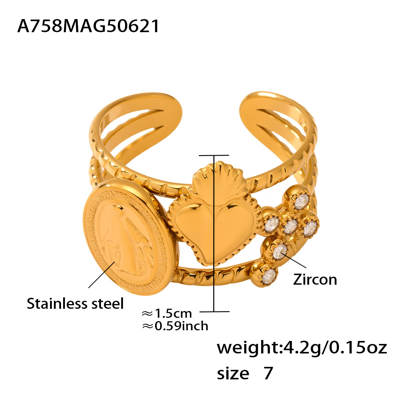 11:A758-gold love ring