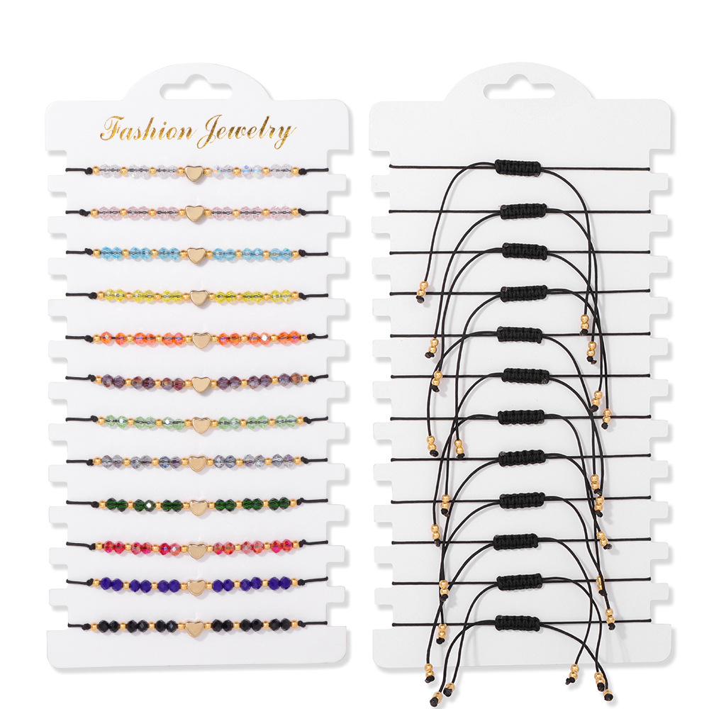 25:12PCS Golden Love Crystal Bracelet