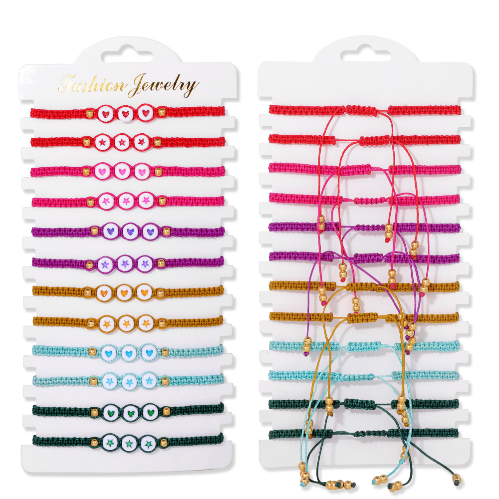 26:12PCS love five-pointed star bracelet