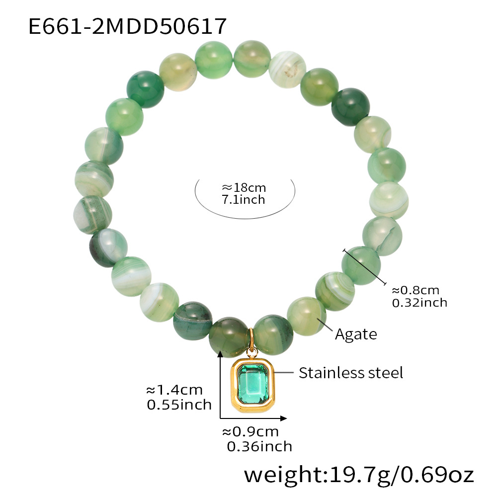 2:E661-green bracelet 18cm