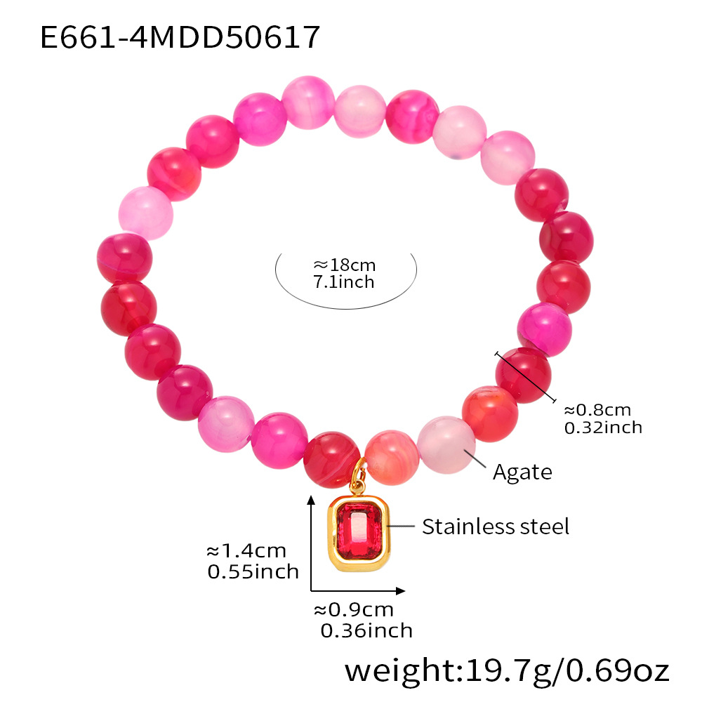4:E661-pink bracelet 18cm
