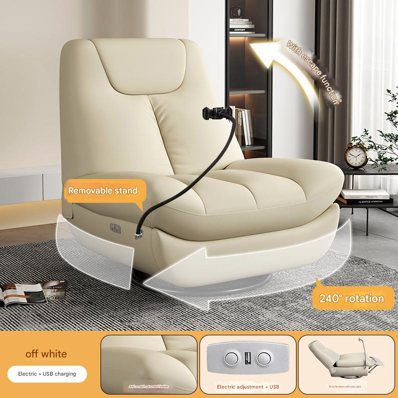 Beige-Electric Sit, Lit, Turn and Shake Mobile Phone Bracket USB