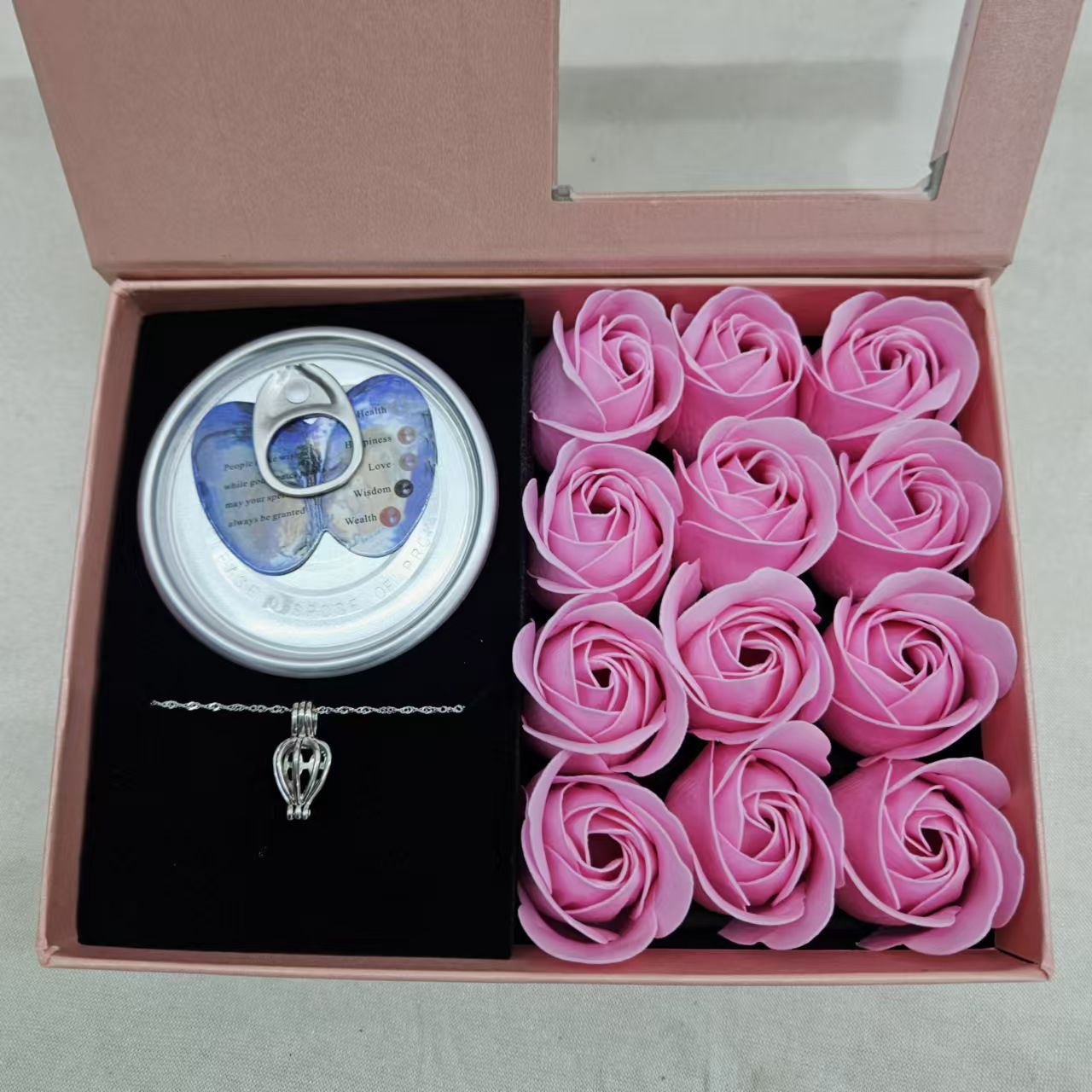 2:Pink outer box + pink flowers