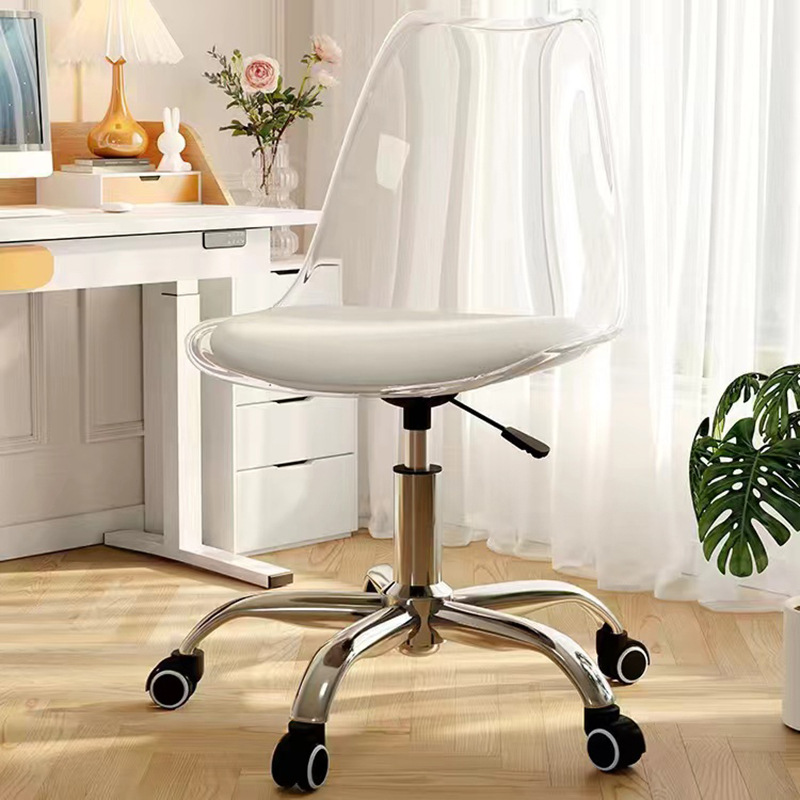 White seat cushion   transparent shell [steel feet]