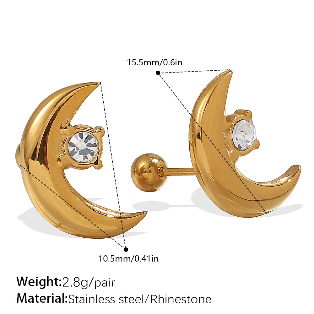 5:Eh1164weg white diamond gold stud earrings