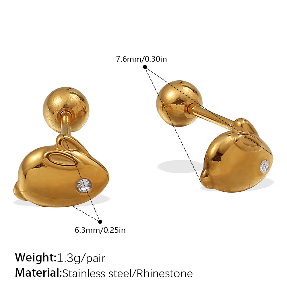 9:Eh1168weg white diamond gold stud earrings