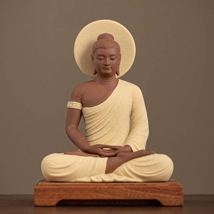 Purple clay yellow   wooden base