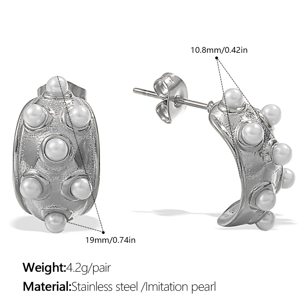 2:Eh1134wes white bead silver earrings