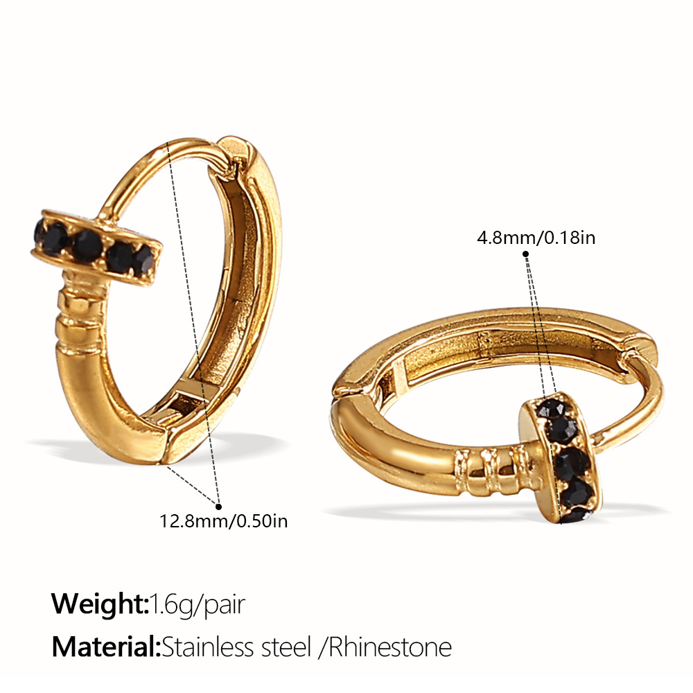 3:Eh1125bkg black diamond gold earrings