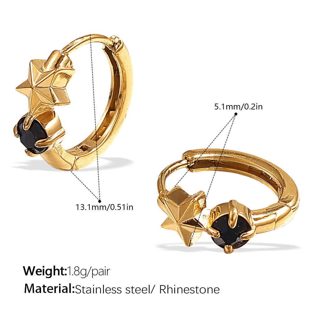 7:Eh1127bkg black diamond gold earrings