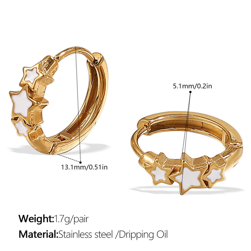 9:Eh1128weg white oil gold earrings