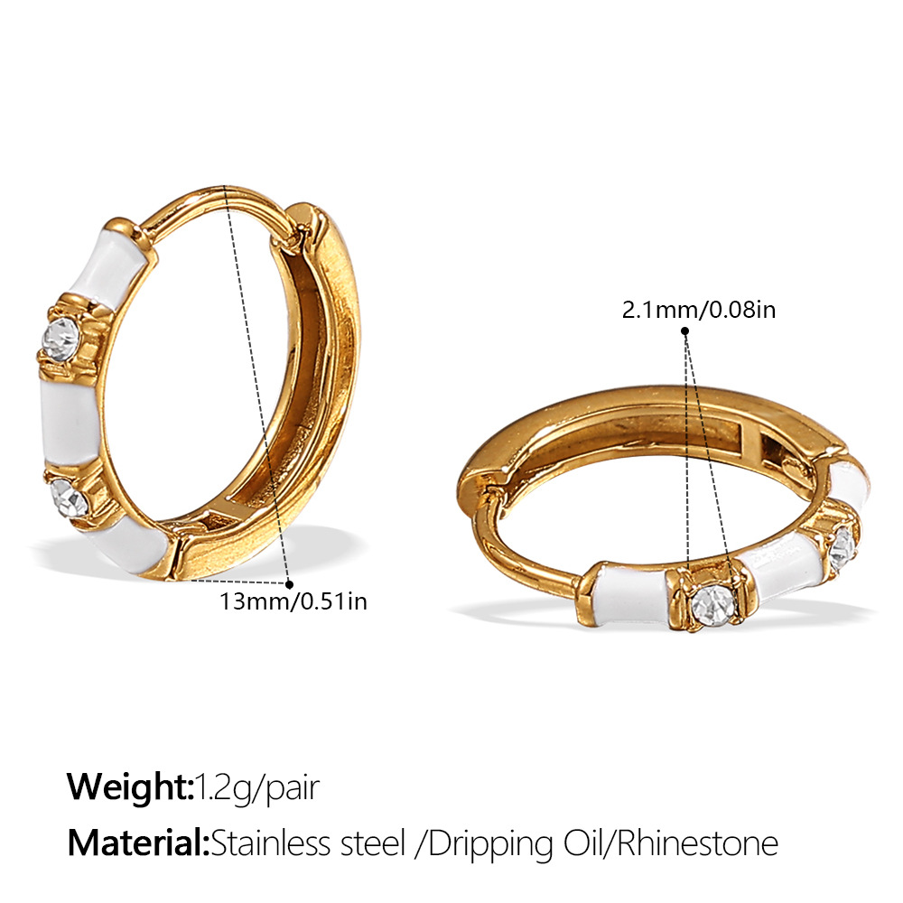 11:Eh1130weg white oil gold earrings